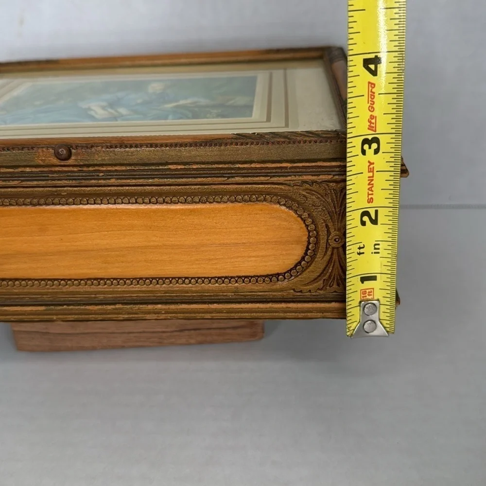 Antique Victorian Keeper Box/Dresser Box With Fancy Embossed Woodwork